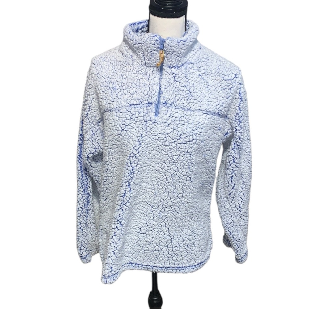Blue Star Clothing Company Cozy Blue Sherpa Pullover 1/4 Zip